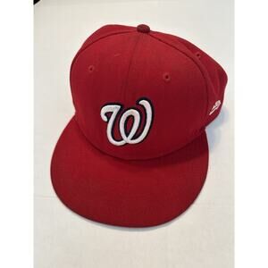 New Era Washington Nationals 59fifty MLB Fitted sz 7 5/8 On-Field Red Baseball